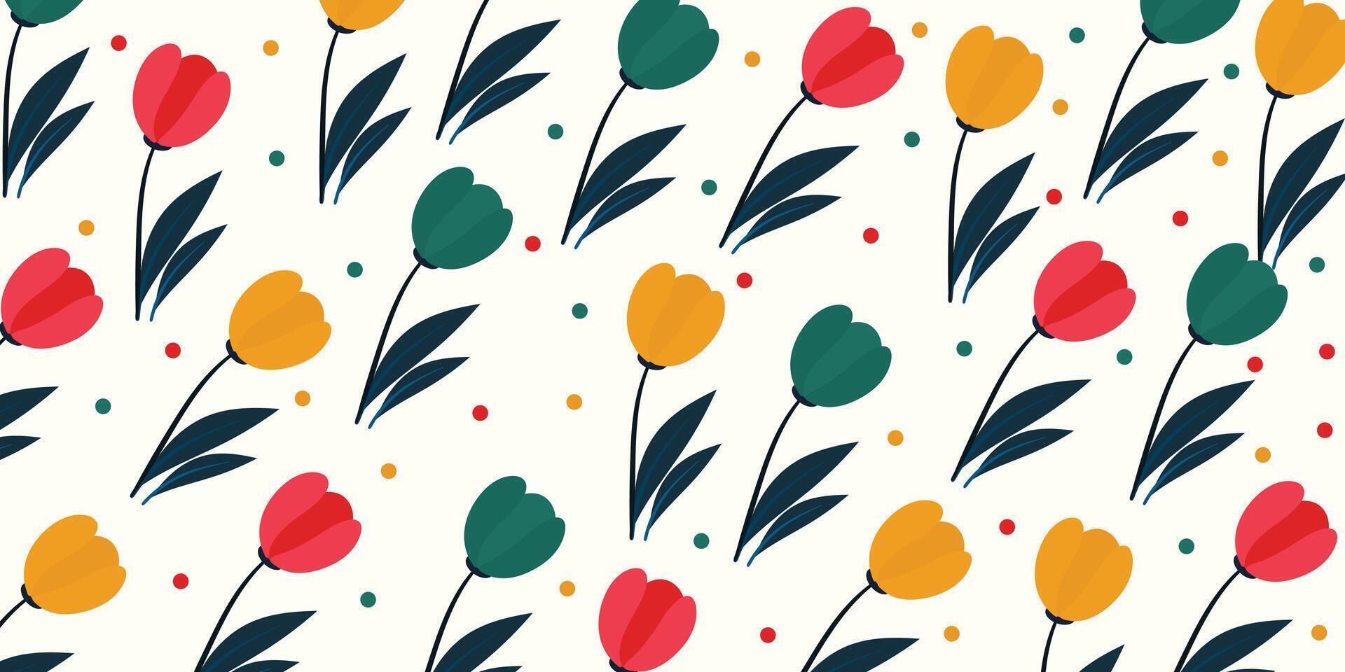 Free Boho Floral Pattern Design vector