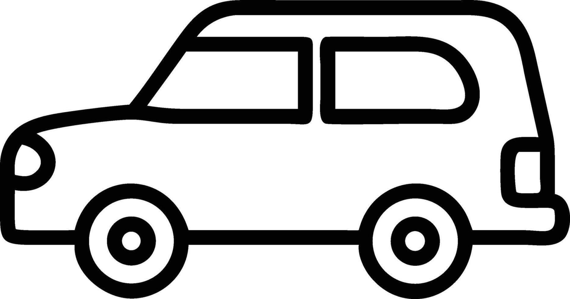 Suv car vehicle automobile transport outline drawing vector