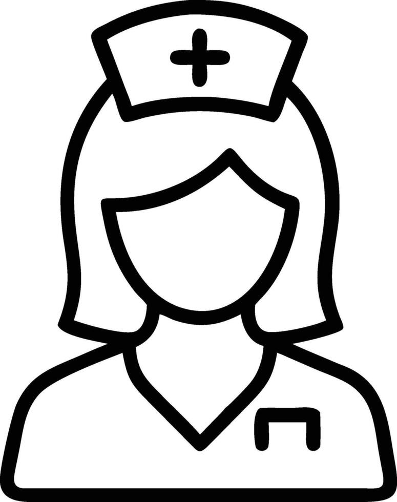 Nurse healthcare professional medical worker outline vector