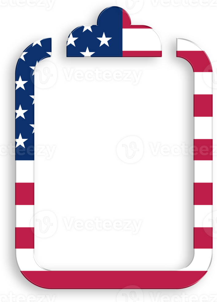 American Flag Checklist Icon 4th of July USA Independence Day Veterans Day png