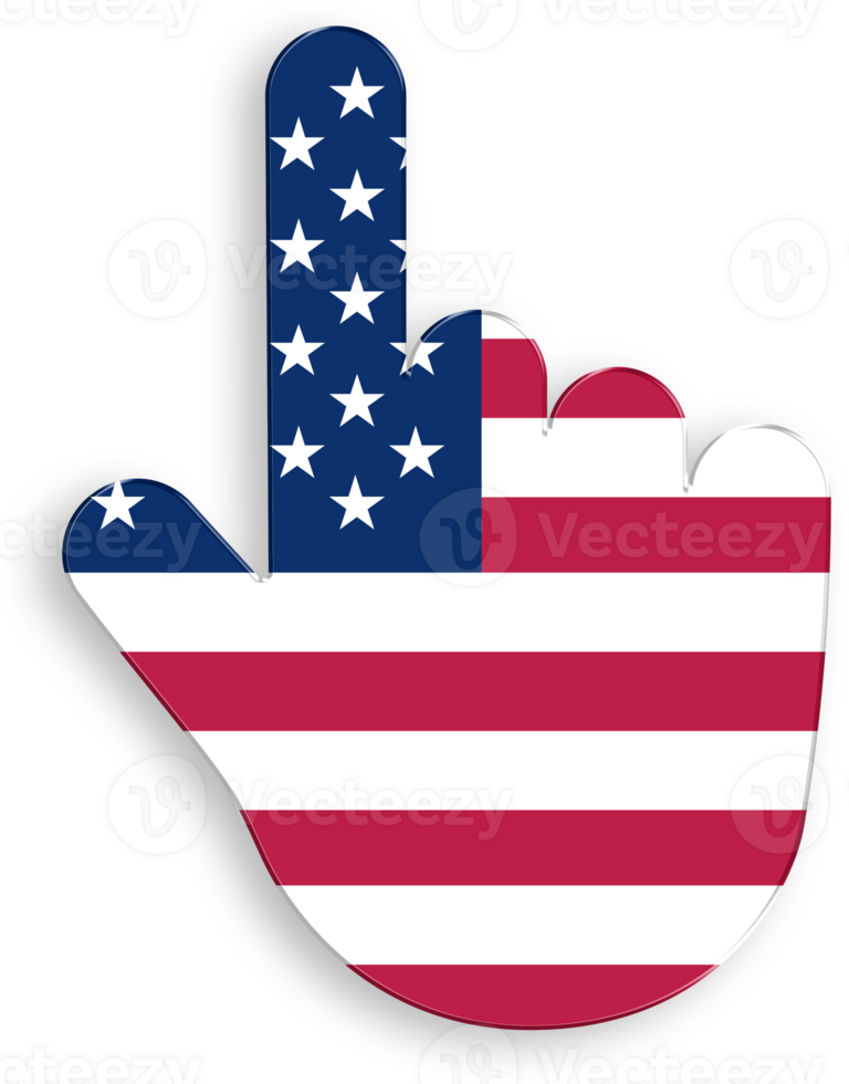 American Flag Mouse Click Icon 4th of July USA Independence Day Veterans Day png