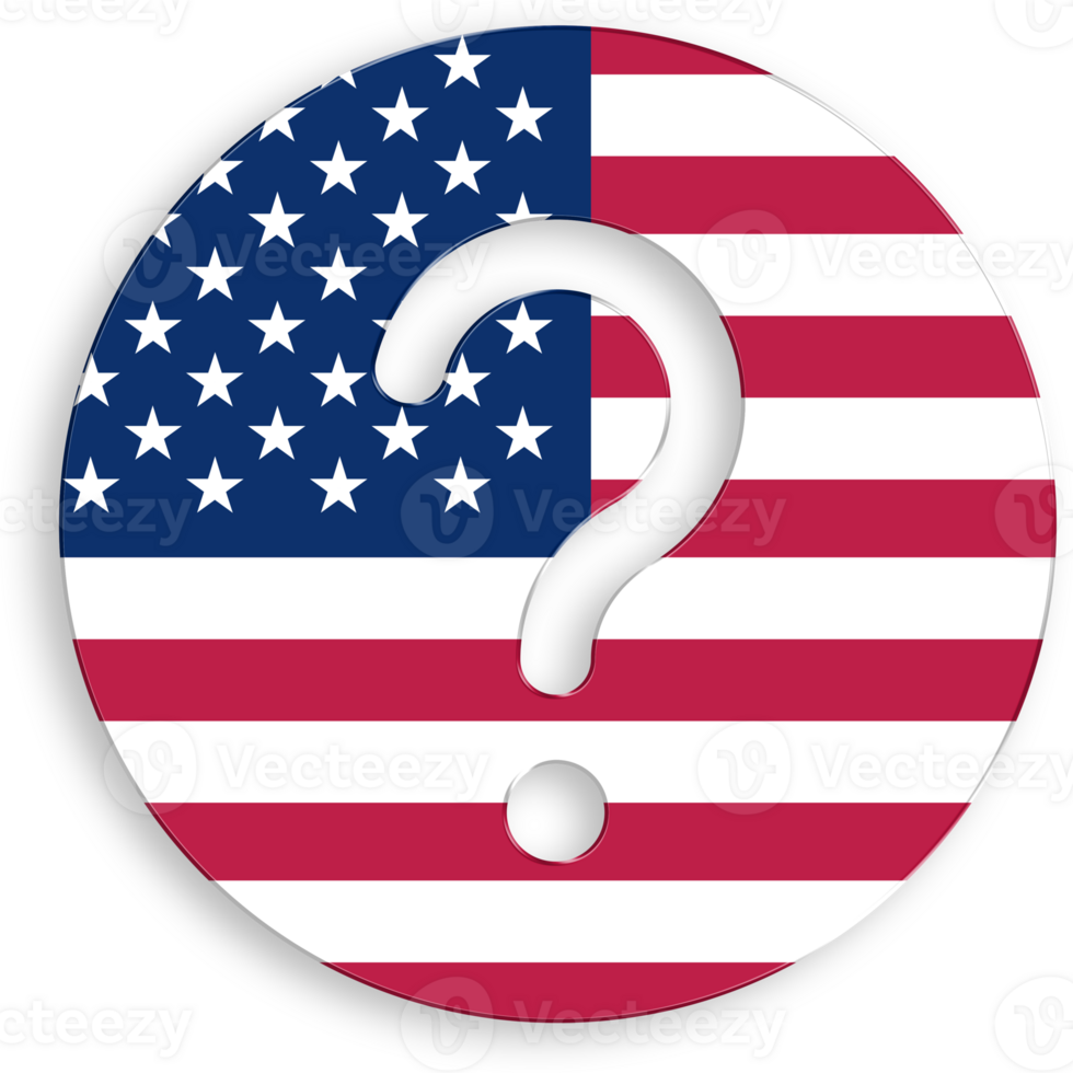American Flag Question Mark Icon 4th of July USA Independence Day Veterans Day png
