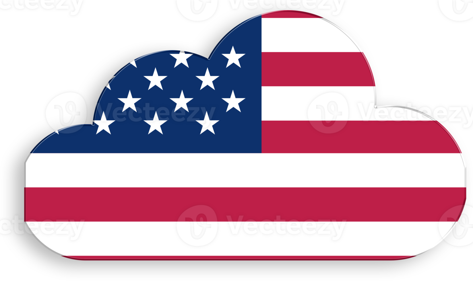 American Flag Cloud Icon 4th of July USA Independence Day Veterans Day png