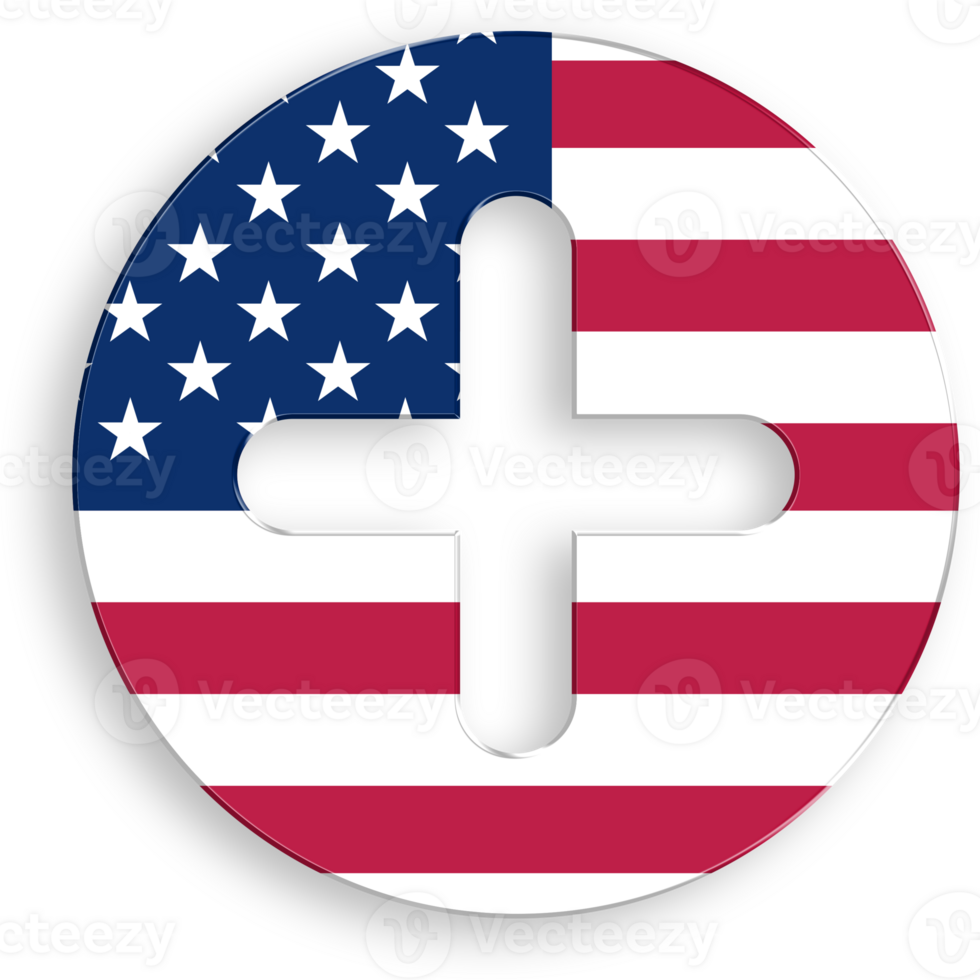 American Flag Plus Icon 4th of July USA Independence Day Veterans Day png
