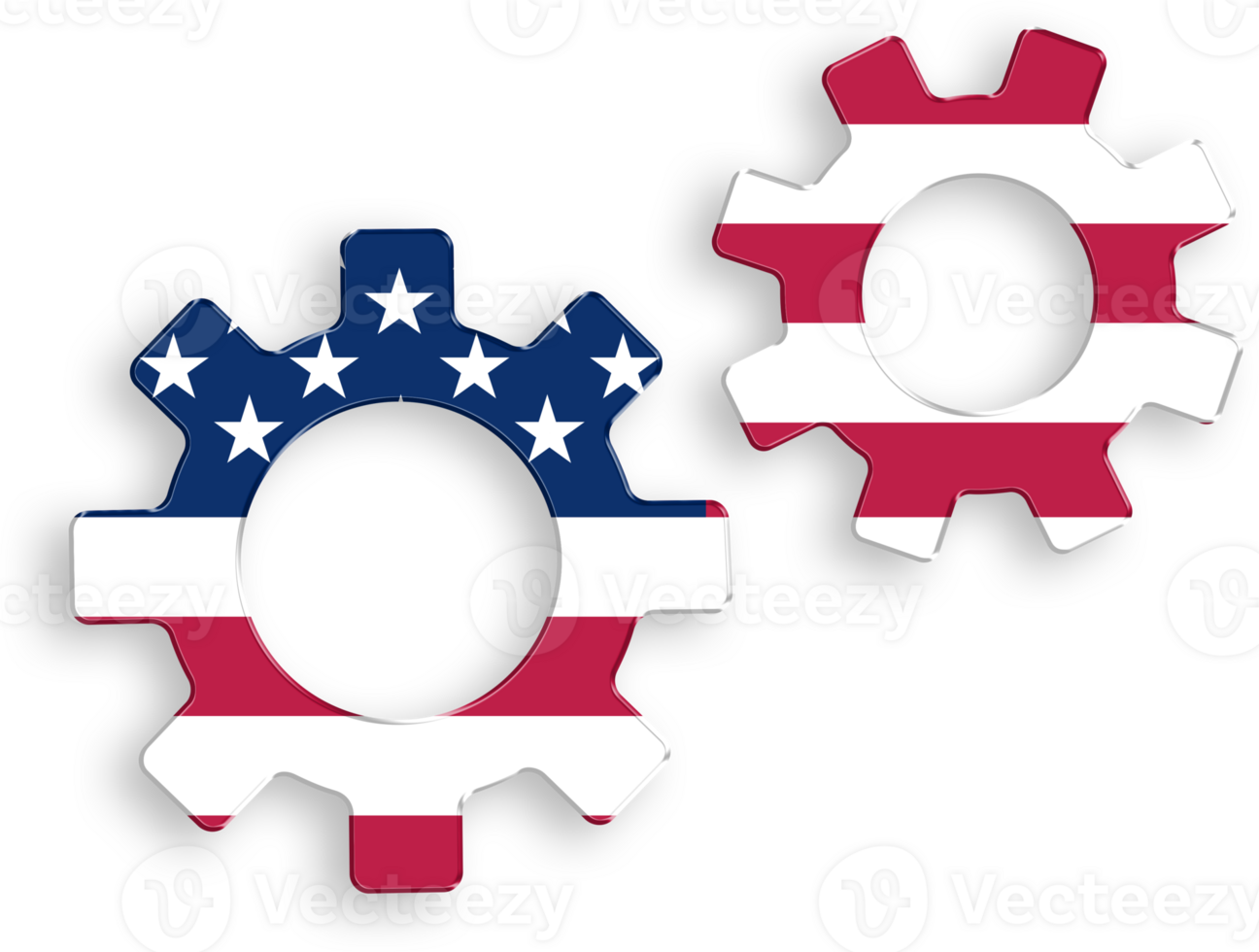 American Flag Gear Icon 4th of July USA Independence Day Veterans Day png