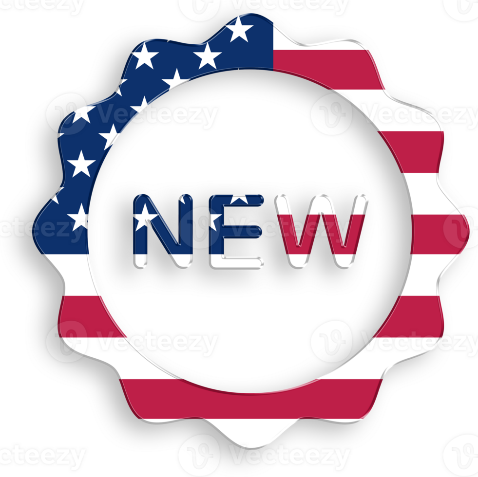 American Flag New Badge Icon 4th of July USA Independence Day Veterans Day png