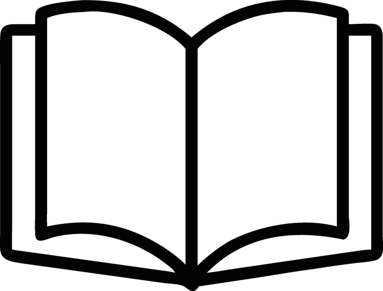 Open book outline for education and reading icon vector
