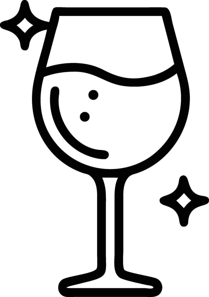 Sparkling wine glass icon celebration drink art vector
