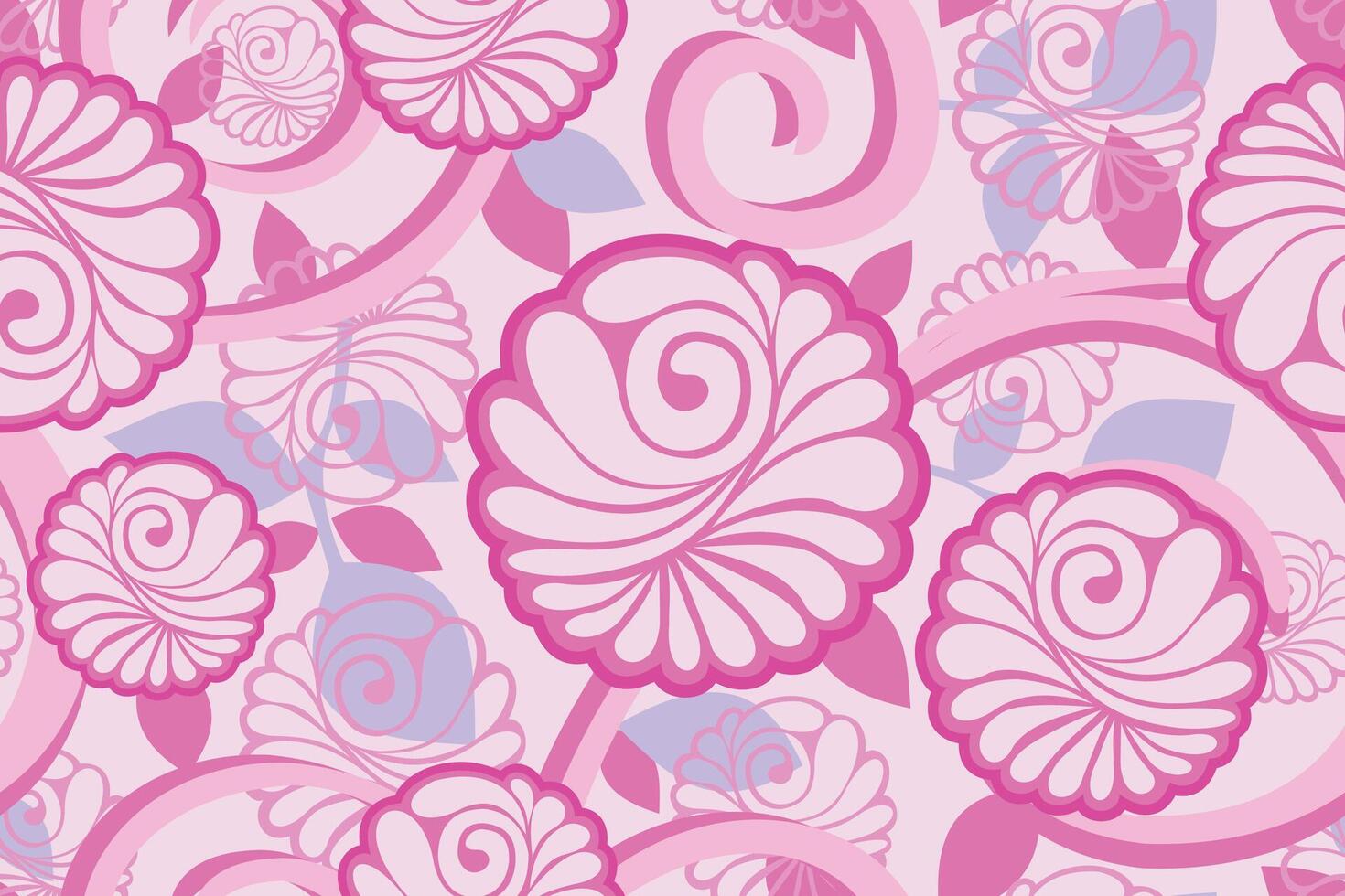 Floral pattern in pink and white vector