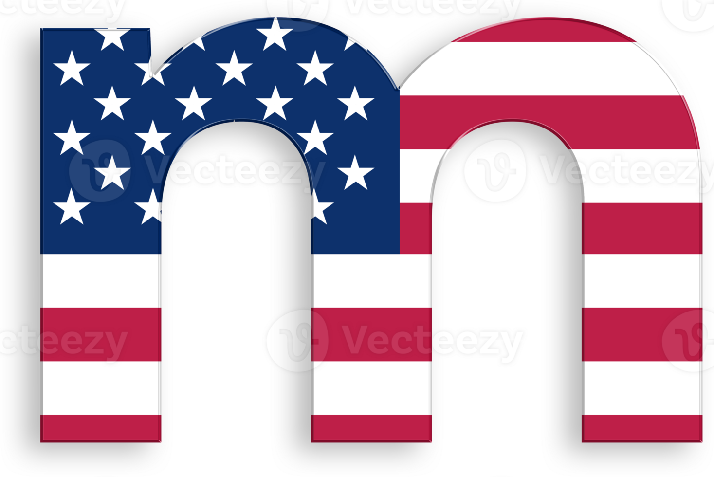 American Flag Serif Font Alphabet Letter m 4th of July USA Independence Day Veterans Day png