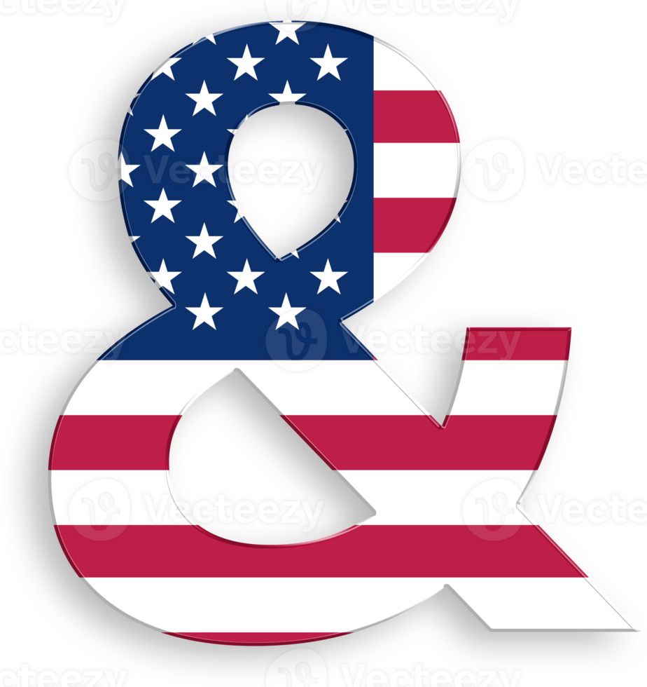 American Flag Ampersand 4th of July USA Independence Day Veterans Day png