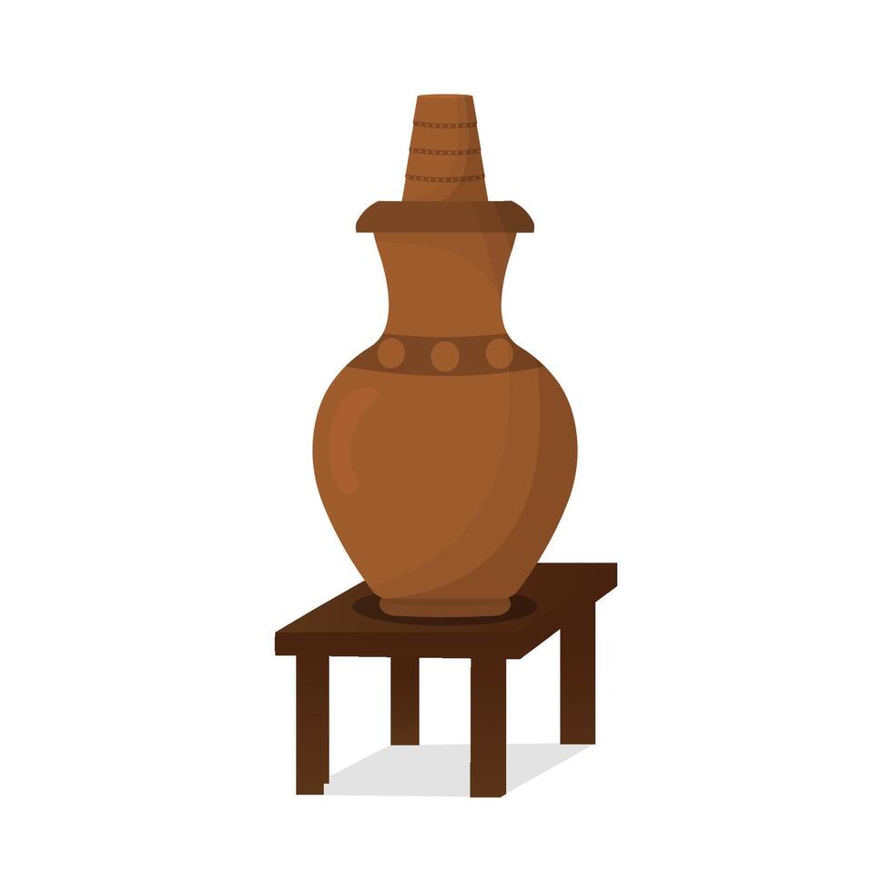 Clay earthen, village water vessels or glass illustration vector