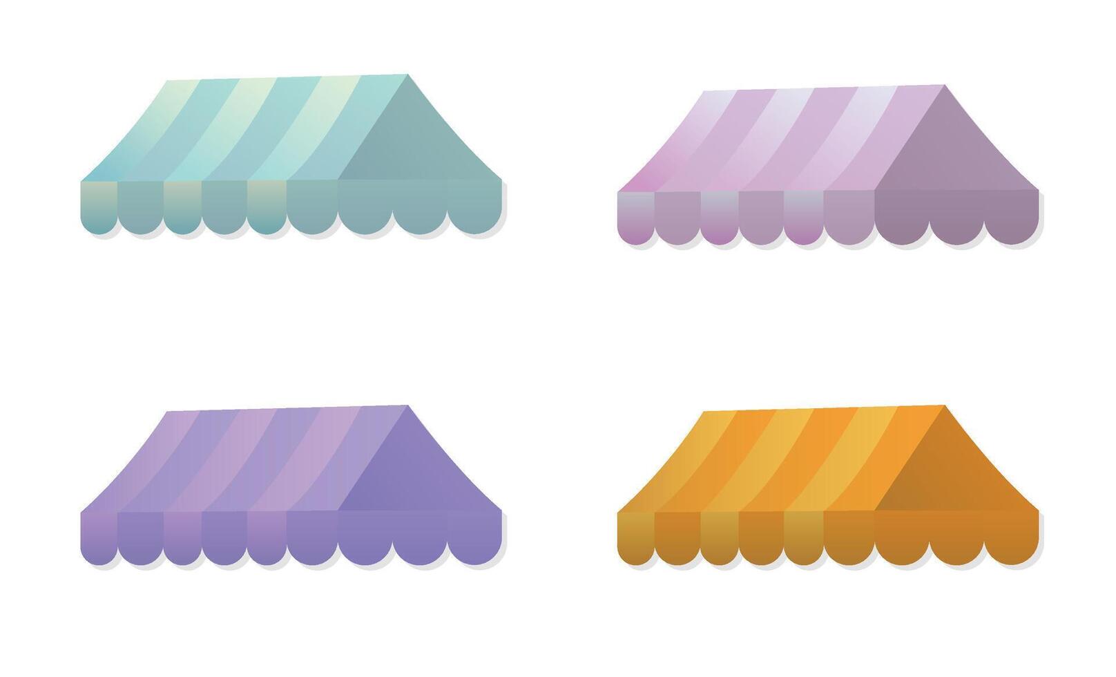 Rooftop or stall tents illustration vector