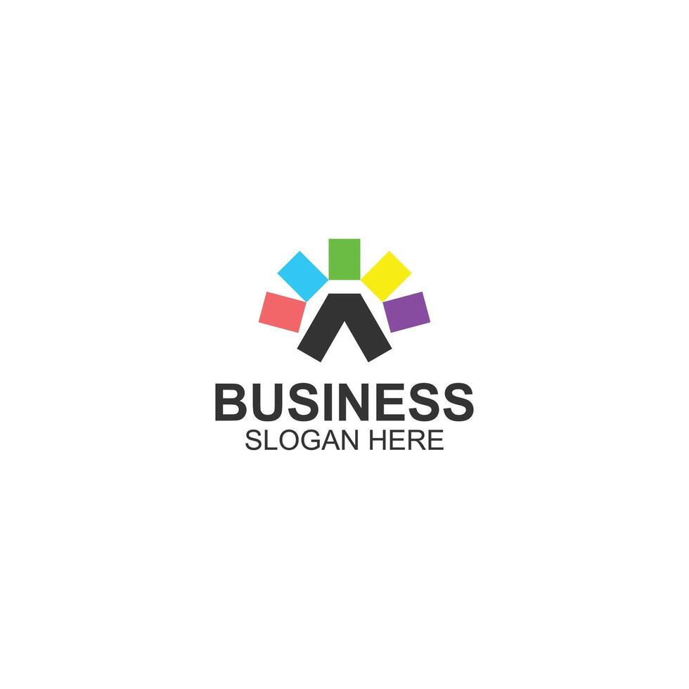 colorful letter a logo design for company or business with creative illustration vector