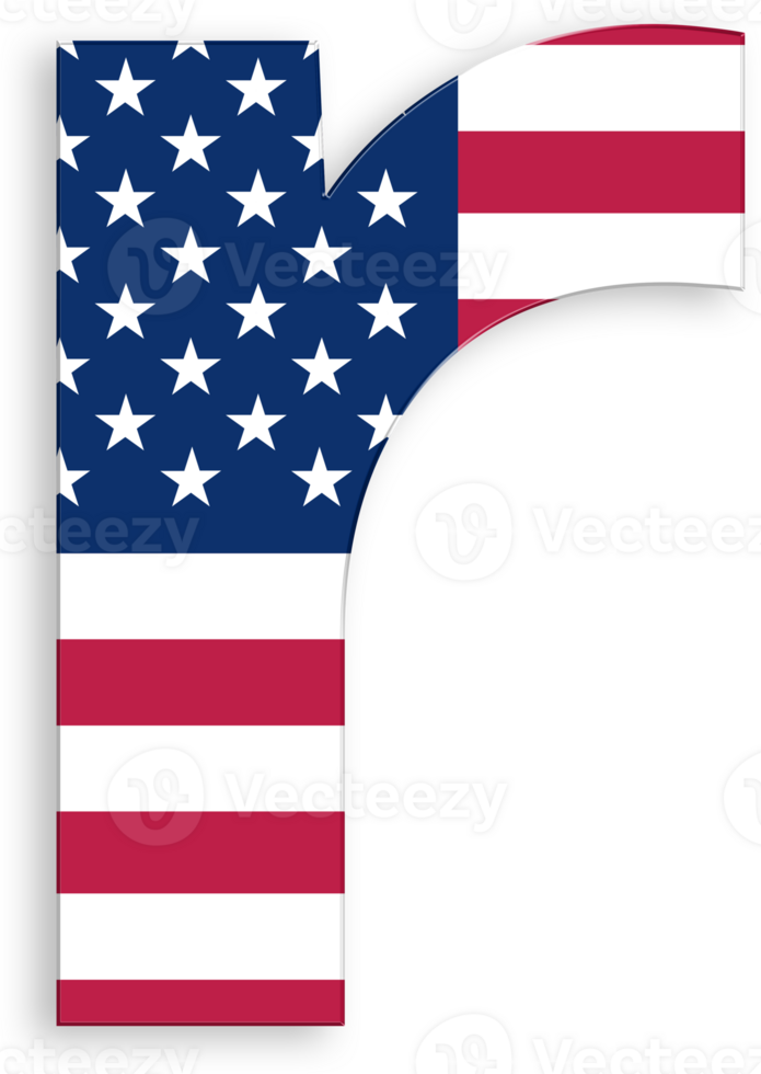 American Flag Serif Font Alphabet Letter r 4th of July USA Independence Day Veterans Day png