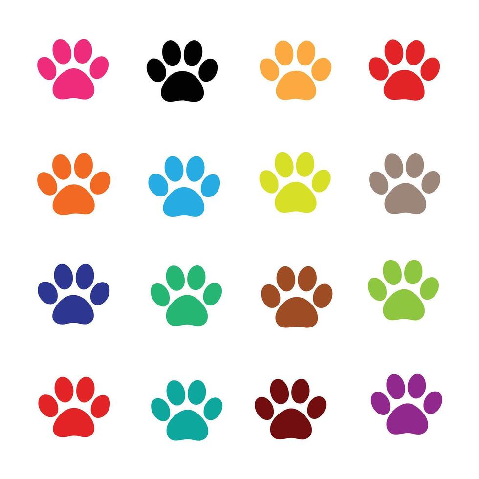 Paw Print Icons vector