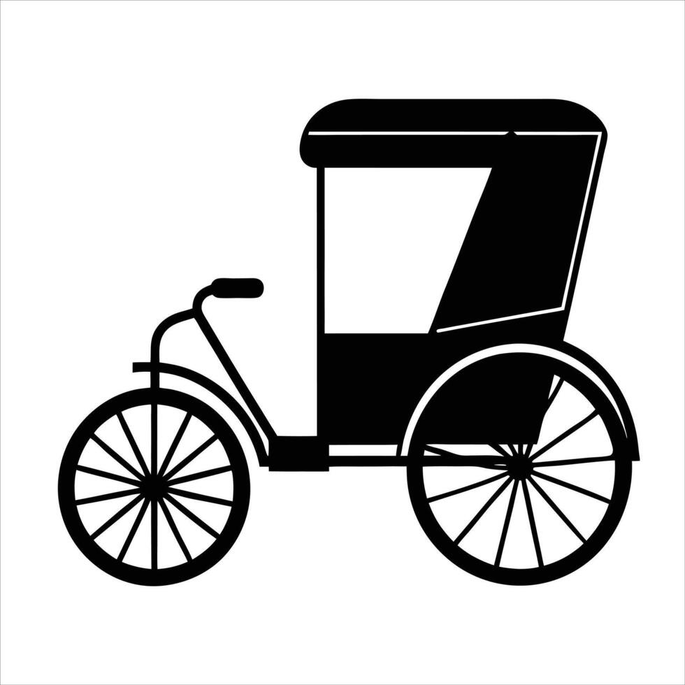Black Rickshaw Silhouette vector