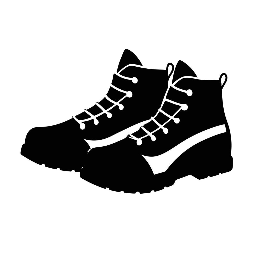 Black Combat Boots Silhouette vector