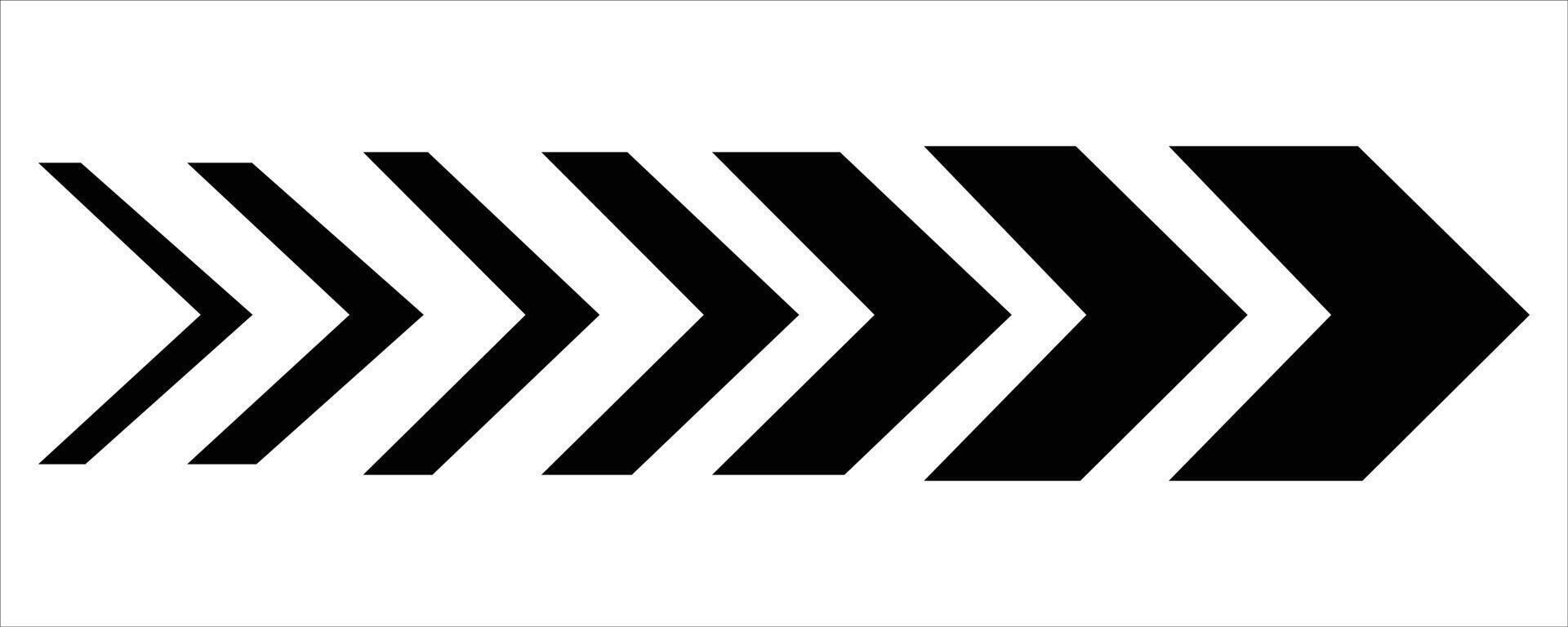 Chevron Arrow Icons .Black Right-Pointing Symbols for Direction, Navigation, and Forward Movement vector