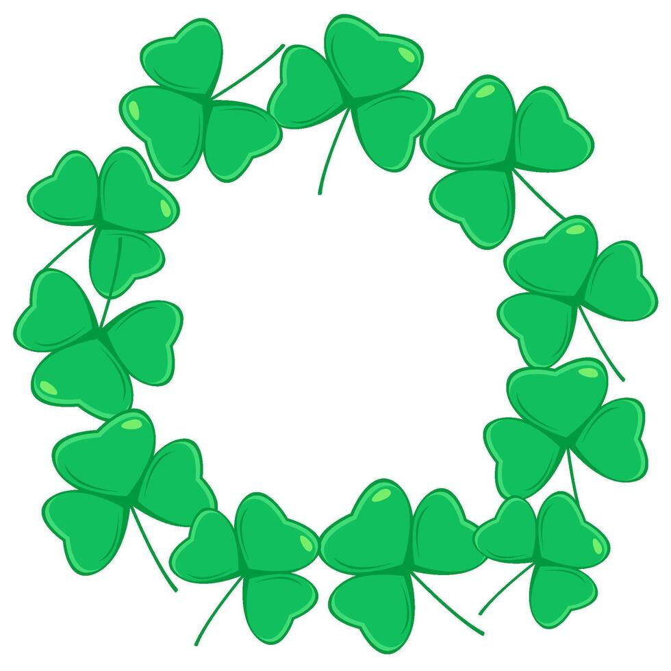 Frame made of clover or shamrock. Decoration for Saint Patrick's day. Greeting card element vector