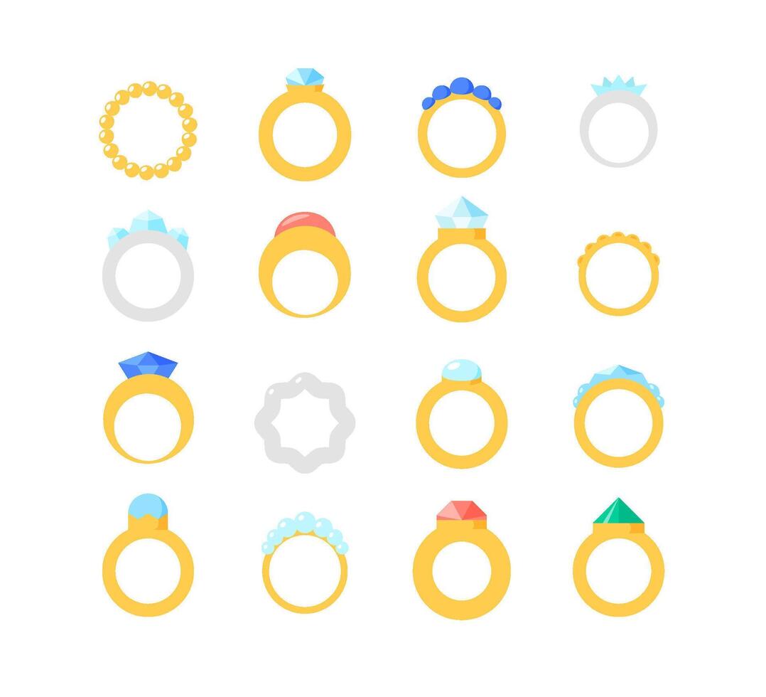 Colorful rings in various designs vector
