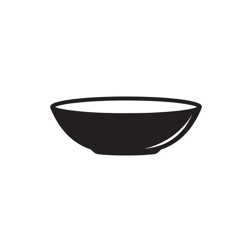 Simple Shallow Ceramic Bowl stock image. vector