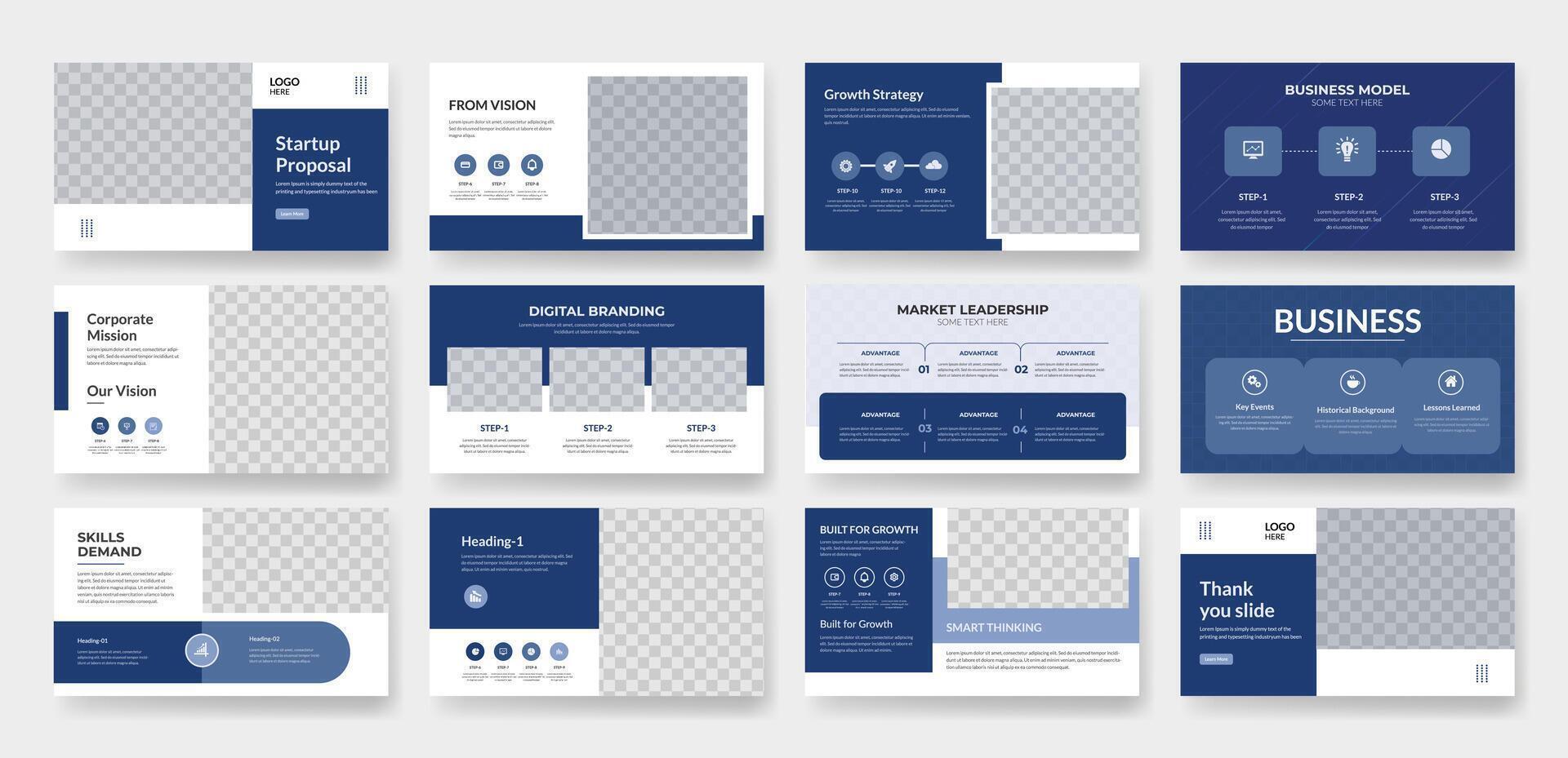 Professional Business Presentation Templates Modern Slides for Marketing Branding vector