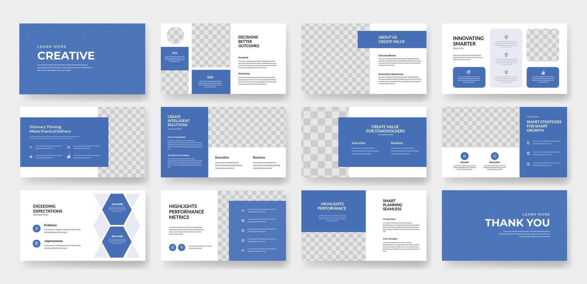 Modern Blue Presentation Template Clean Professional Slides vector