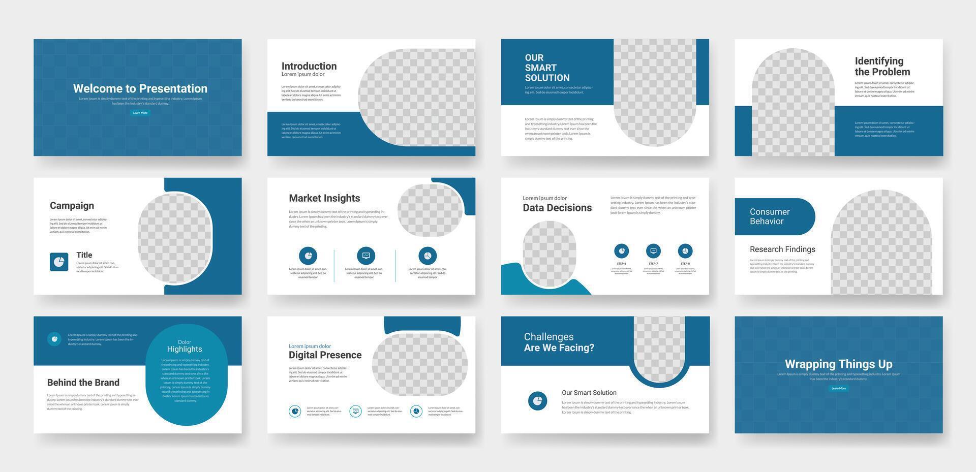 Professional Business Presentation Template Modern Clean Slides vector