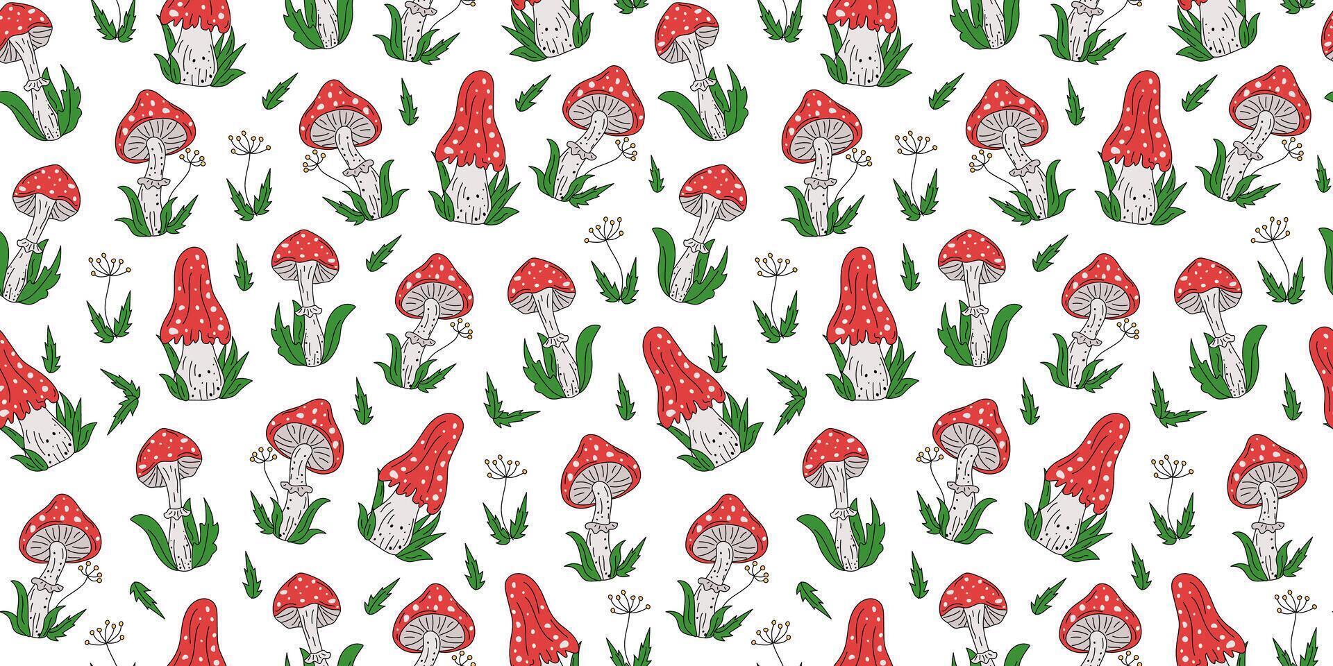 colorful mushroom pattern vector