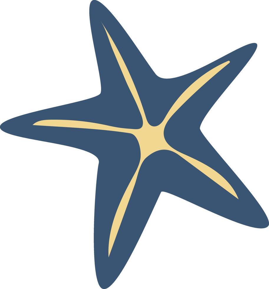 Cute and colourful starfish illustration in a flat cartoon style vector