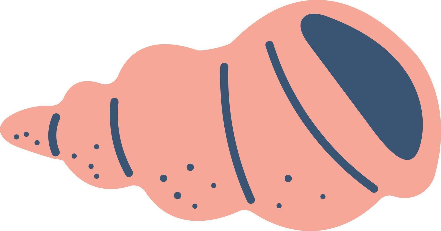 Colorful seashell illustration in a cute cartoon style vector
