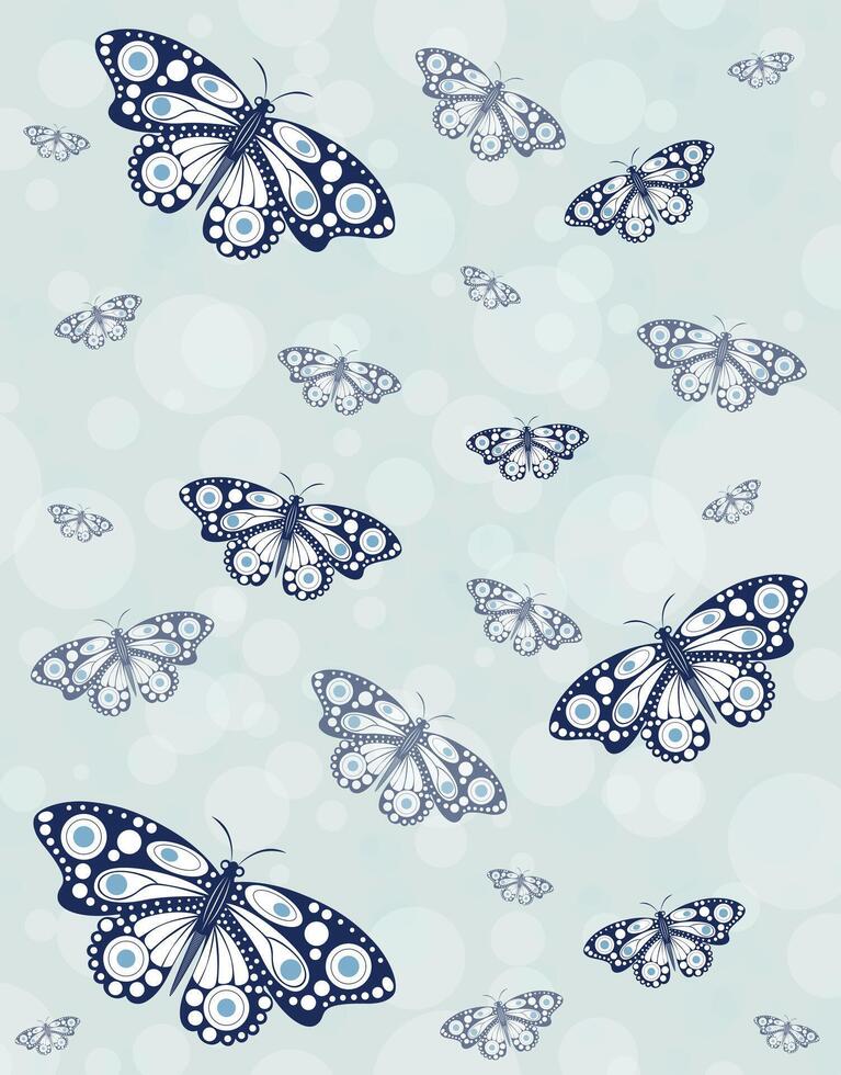 Elegant Navy Butterflies on Soft Background vector