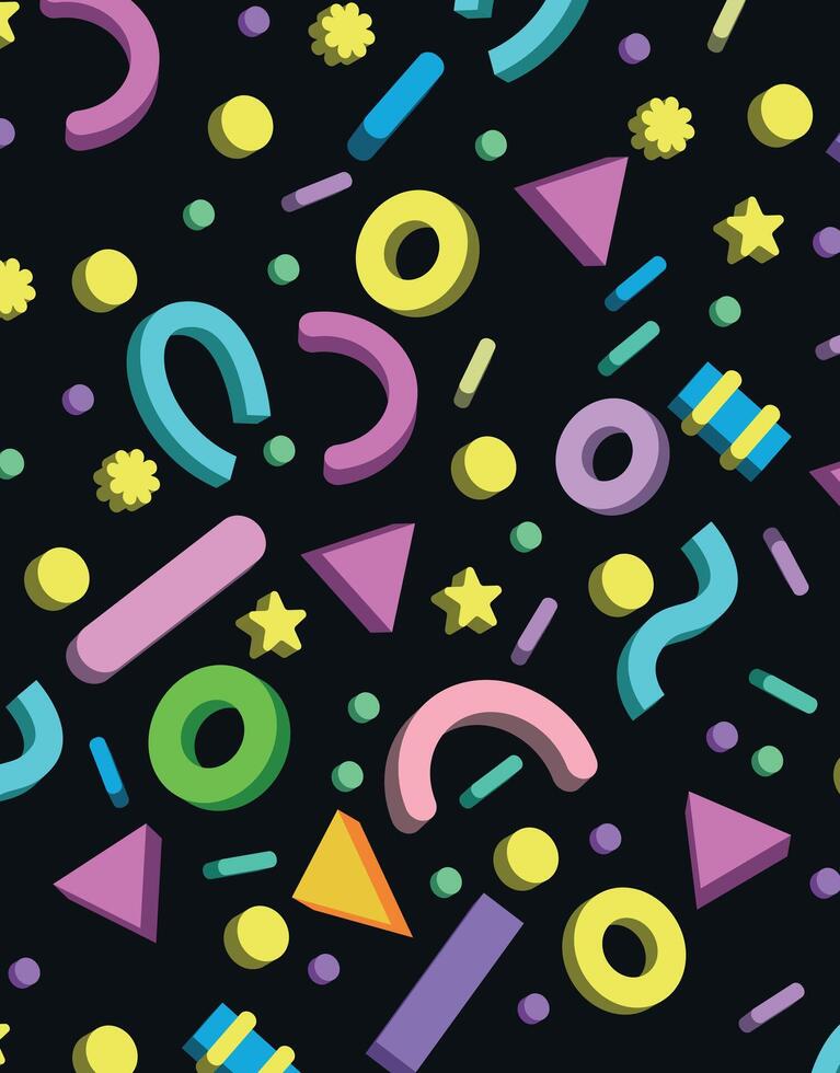 Colorful Memphis Geometric Party Pattern Background vector