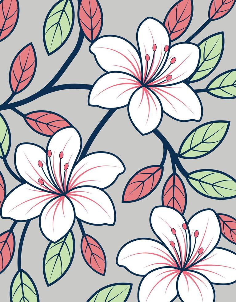 Elegant Lily Flower Botanical Branch vector