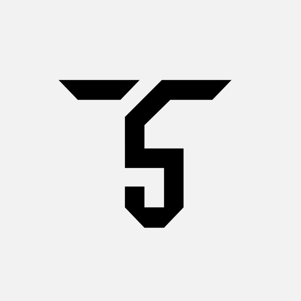 TS ST Letter Monogram Minimal Logo Design vector