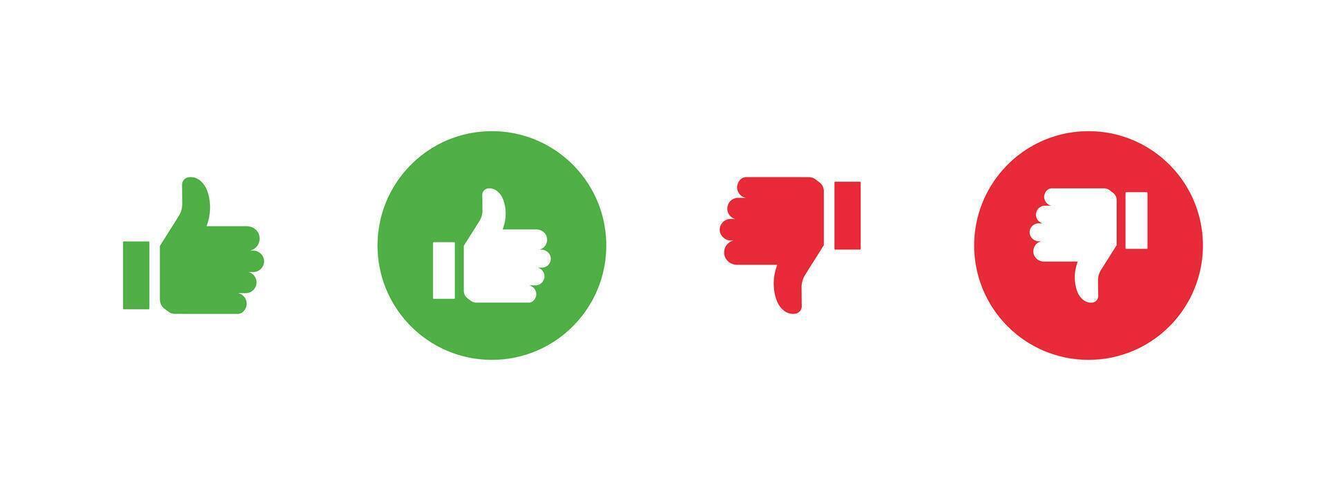 Thumbs up and thumbs down. Like dislike icon sign. Stock . vector