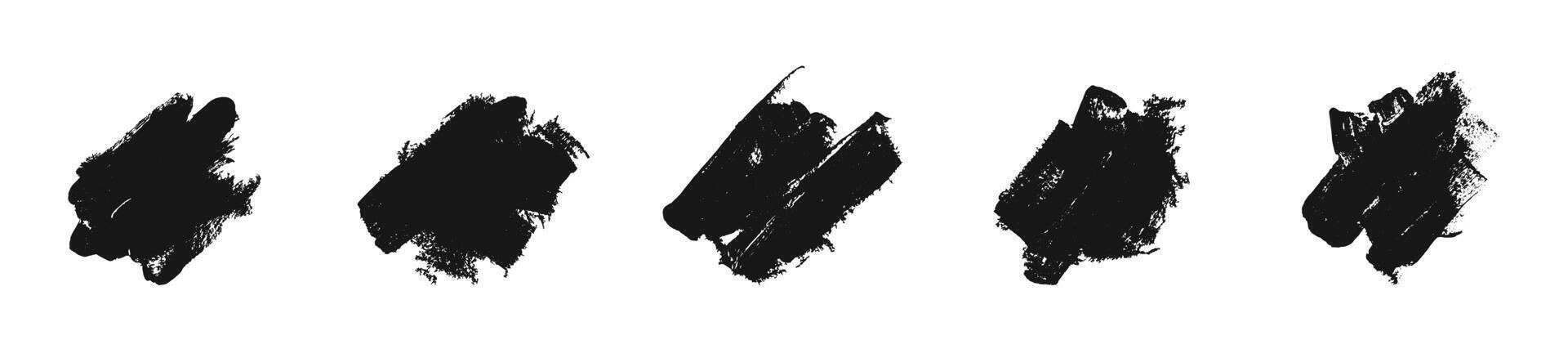 Set of black paint, ink brush, brush. Brush Stroke Paint Boxes Set. vector