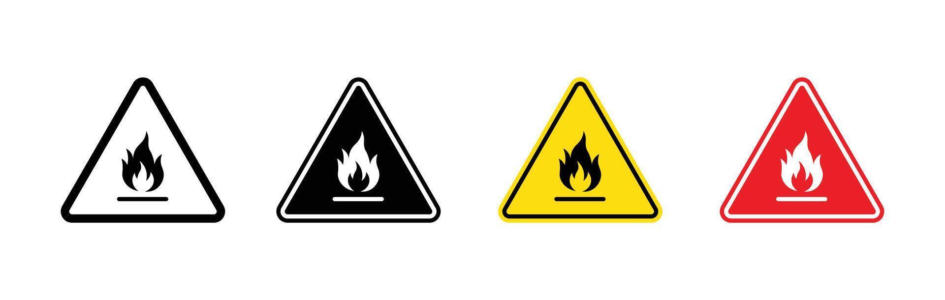 Flammable hazard icon illustration. Safety first fire, danger sign vector
