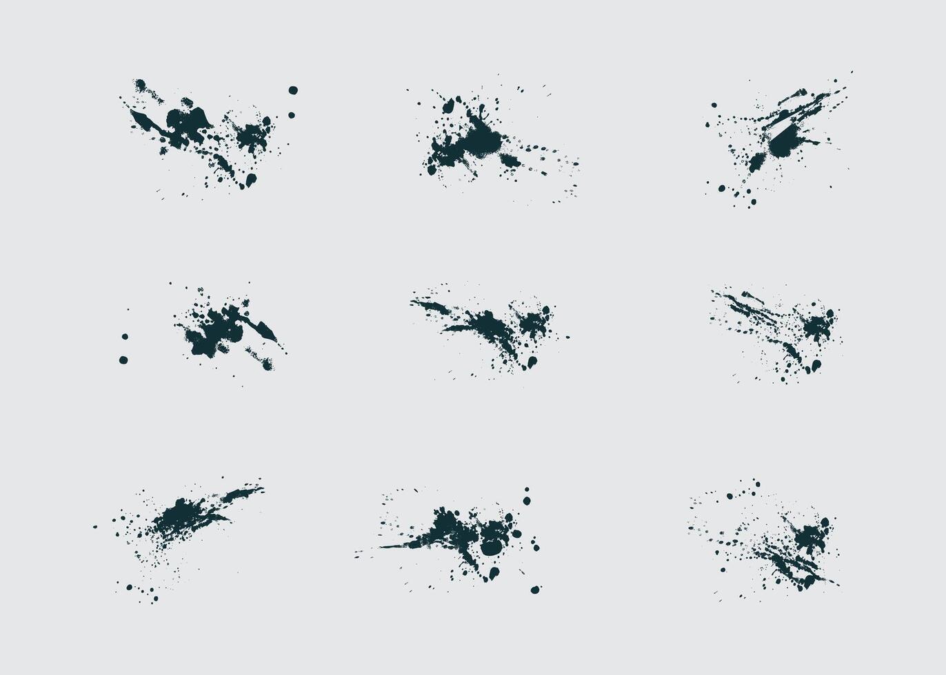 Abstract black in splash, paint, brush strokes, stain grunge isolated on white background, Japanese style vector