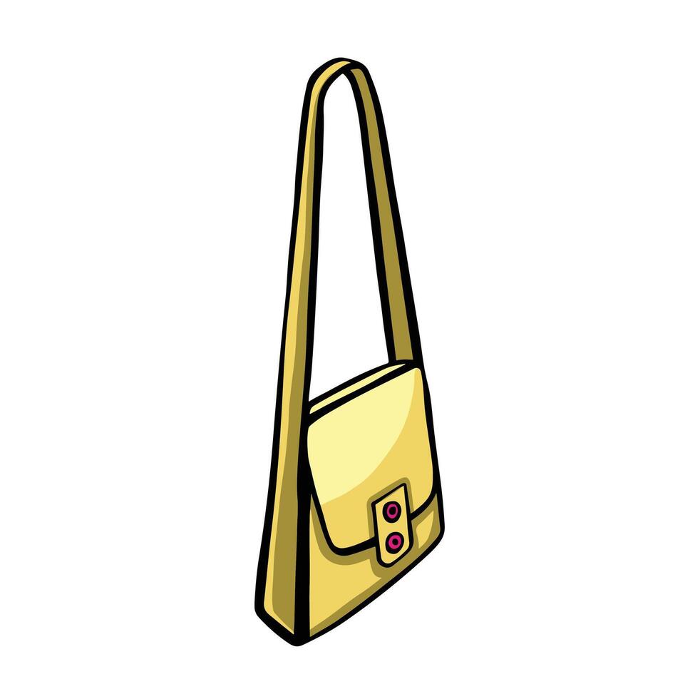 Shoulder bag, hand drawn illustration vector