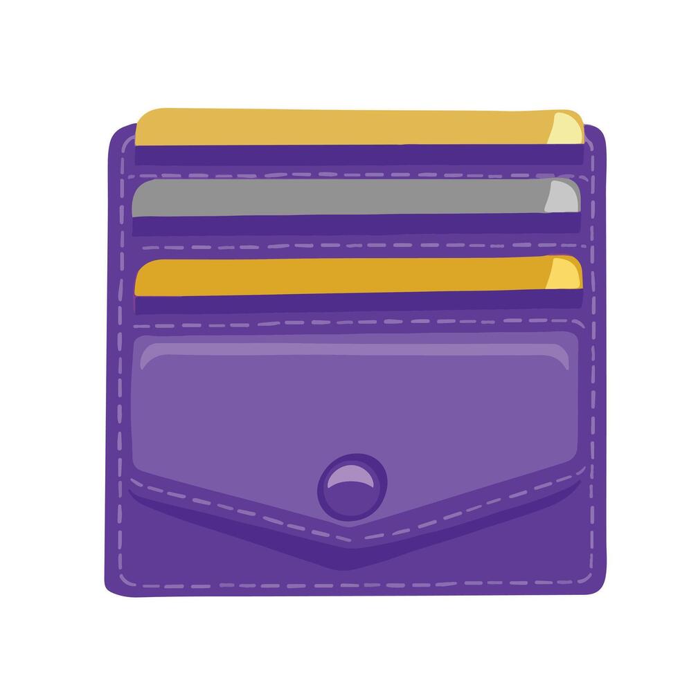 cardholder wallet symbol with credit cards color vector
