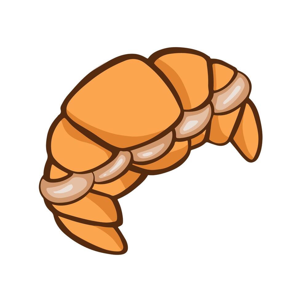 Croissant with butter cream inside hand color vector