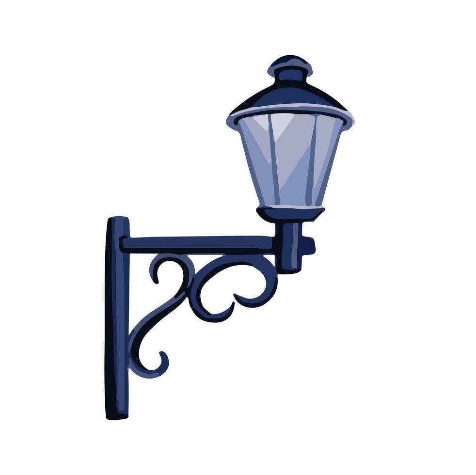 Lantern wall lamp illustration hand drawn vector