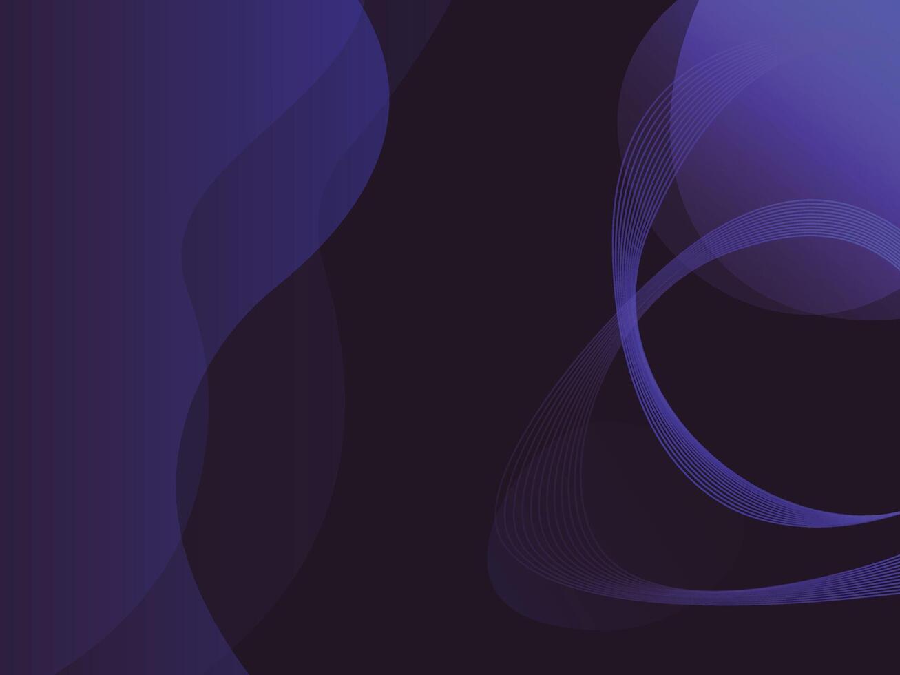Abstract blue and purple liquid and line wavy shapes futuristic banner. Glowing retro waves background vector