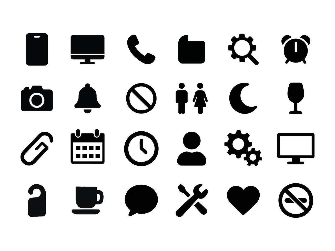 User Interface Universal Solid Icon Set. Icons are Suitable for Web Page, Mobile App, UI, UX and GUI design vector