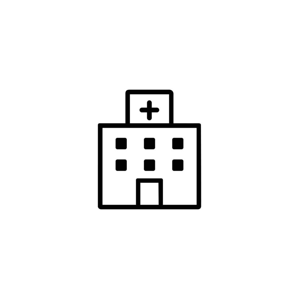 Hospital Building With Cross Sign Icon vector