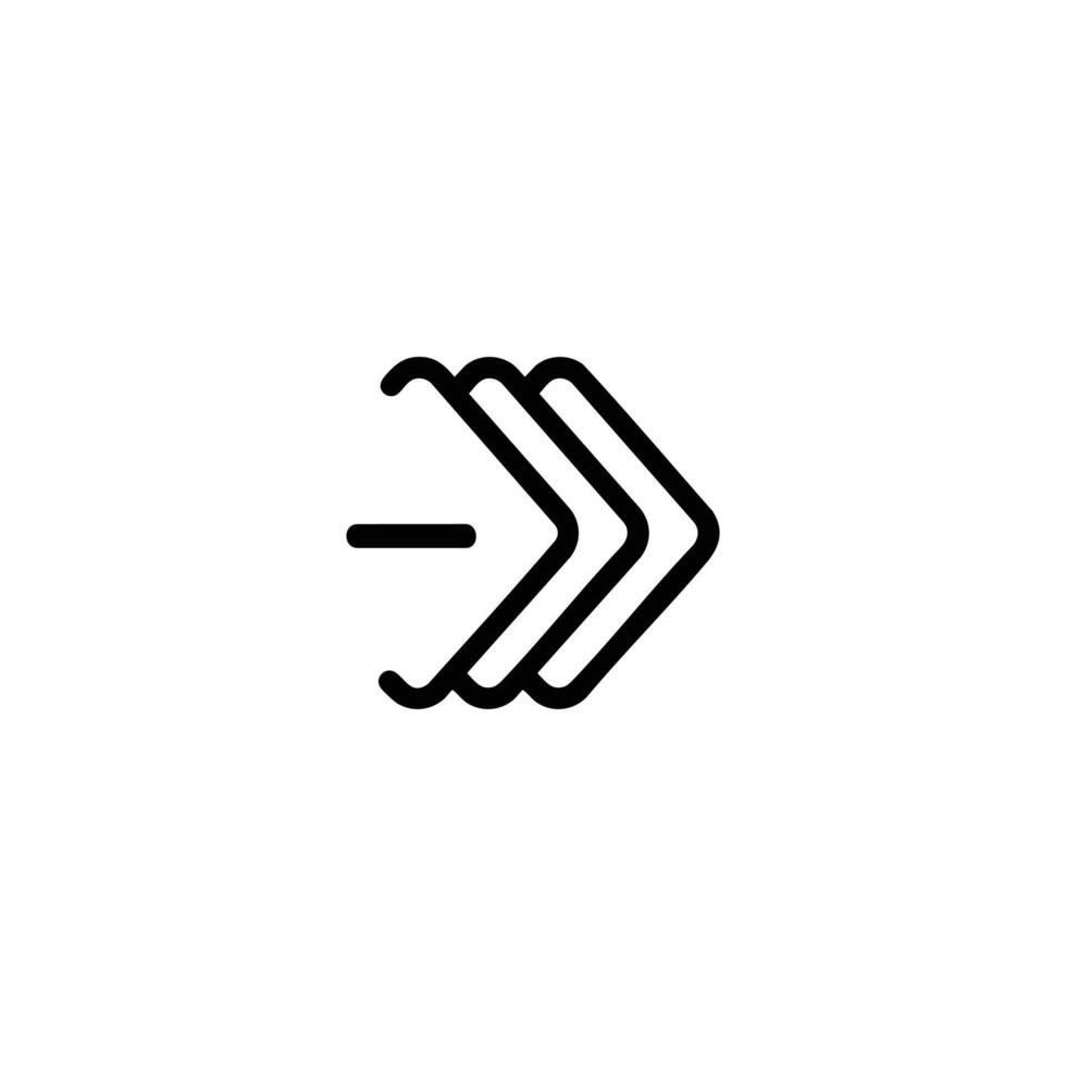 Motion Chevrons Monoline Icon vector