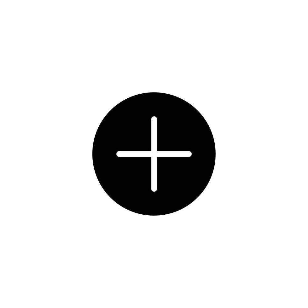 Solid Circle Negative Space Plus Sign vector