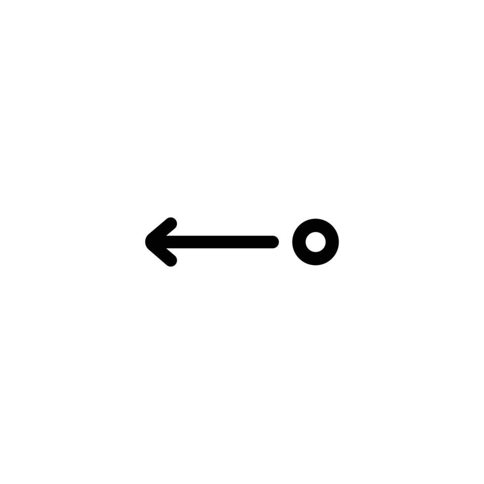 Left Arrow With Origin Point Icon vector